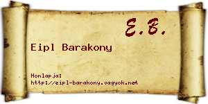 Eipl Barakony névjegykártya